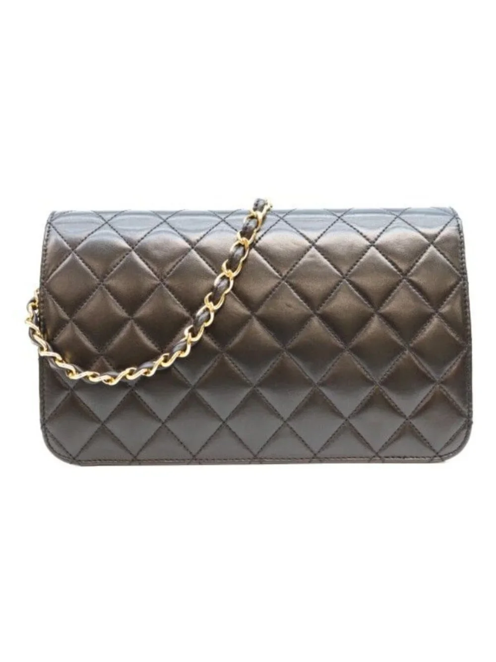Chanel Black Lamb Full Flap Push Lock Quilted 23
